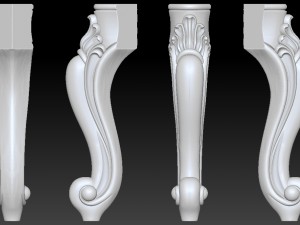 carved cabriole furniture leg set - 001 3D Print Model