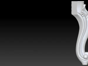 彫刻が施されたカブリオール家具脚セット - 001 3Dプリントモデル