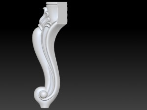 carved cabriole furniture leg set - 001 3D 打印模型