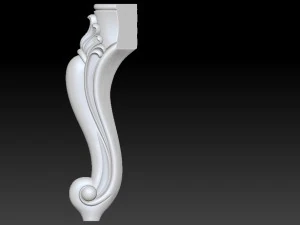 彫刻が施されたカブリオール家具脚セット - 001 3Dプリントモデル