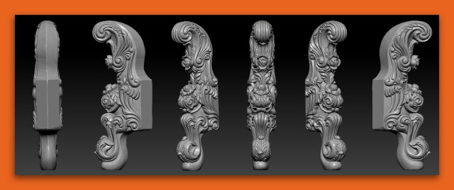carved cabriole furniture leg set - 004 3D-Druckmodell .c4d .max .obj .3ds .fbx .stl .blend 