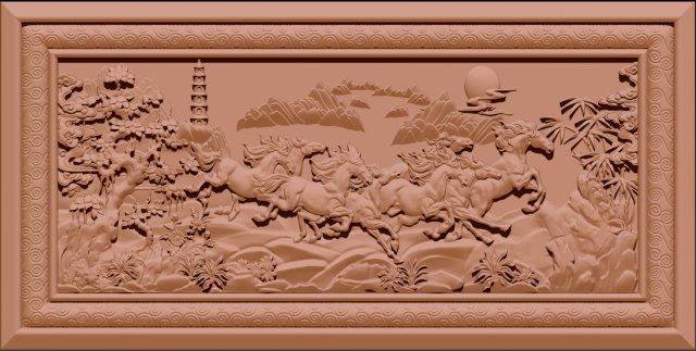 horse relief for cnc 3Dプリントモデル .c4d .max .obj .3ds .fbx .stl .blend 