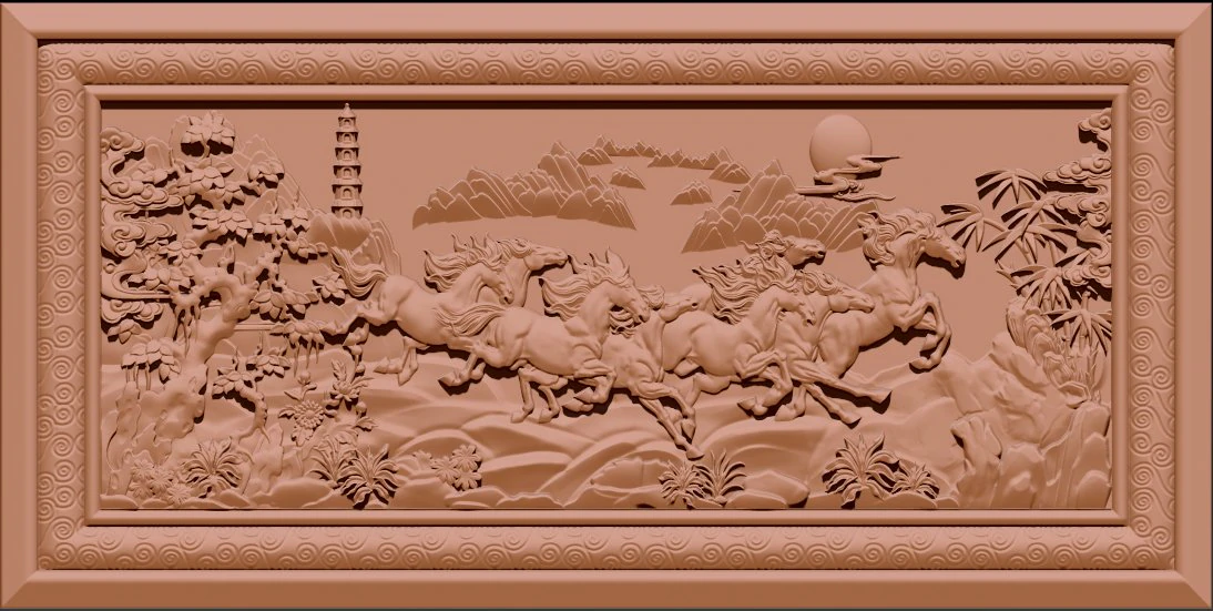 horse relief for cnc 3D Print Model .c4d .max .obj .3ds .fbx .stl .blend 
