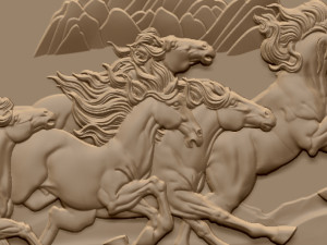 horse relief for cnc 3Dプリントモデル