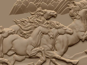 horse relief for cnc 3D Print Model
