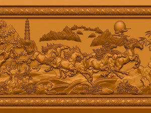 horse relief for cnc 3D Print Model