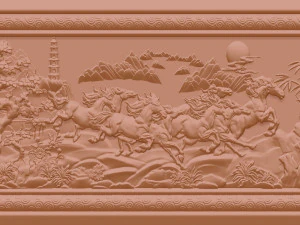horse relief for cnc 3D Print Model