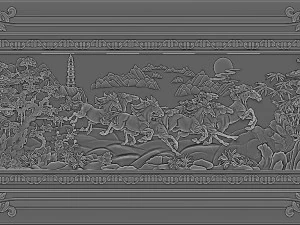 horse relief for cnc 3D Print Model