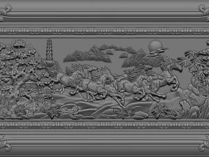 horse relief for cnc 3D Print Model