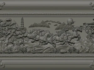 horse relief for cnc 3D Print Model