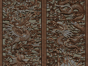 phoenix and dragon woodcarving 3D 打印模型