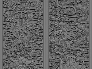 phoenix and dragon woodcarving 3D Print Model