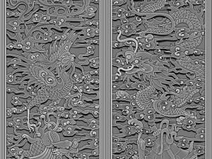 phoenix and dragon woodcarving 3D Print Model