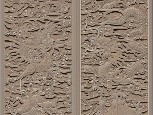 phoenix and dragon woodcarving 3D Print Model