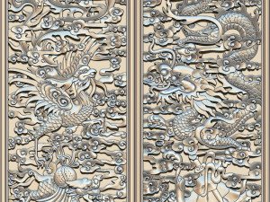 phoenix and dragon woodcarving 3D Print Model