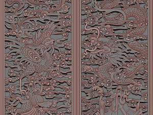 phoenix and dragon woodcarving 3D Print Model