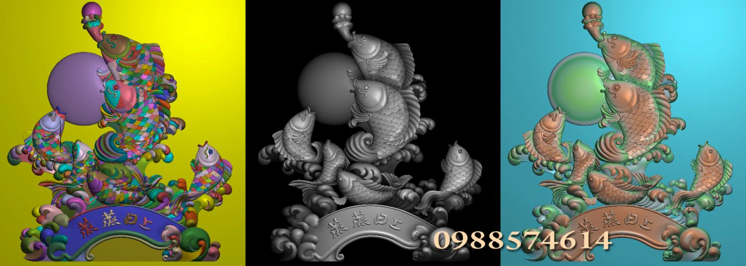Flourishing fish 3D Print Model .c4d .max .obj .3ds .fbx .stl .blend