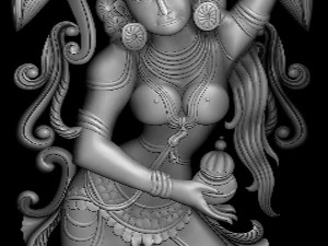 Lord vishnu as mohini with amrit kalash cnc carving 3D Print Model