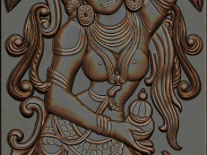 lord vishnu as mohini with amrit kalash cnc carving Model do druku 3D