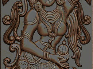 Lord vishnu as mohini with amrit kalash cnc carving 3D Print Model