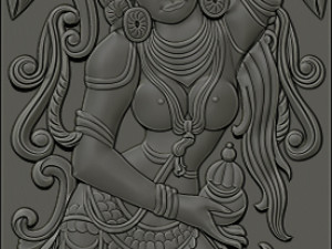 lord vishnu as mohini with amrit kalash cnc carving Model do druku 3D