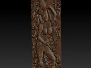 Lord vishnu as mohini with amrit kalash cnc carving 3D Print Model