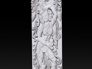 lord vishnu as mohini with amrit kalash cnc carving Model do druku 3D