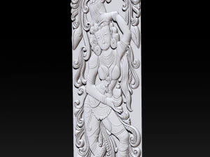 Lord vishnu as mohini with amrit kalash cnc carving 3D Print Model