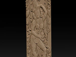 Lord vishnu as mohini with amrit kalash cnc carving 3D Print Model