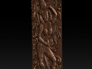 lord vishnu as mohini with amrit kalash cnc carving Model do druku 3D