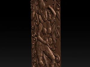 Lord vishnu as mohini with amrit kalash cnc carving 3D Print Model