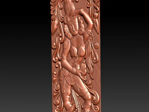 Lord vishnu as mohini with amrit kalash cnc carving 3D Print Model