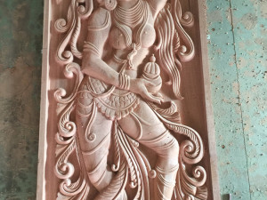 lord vishnu as mohini with amrit kalash cnc carving Model do druku 3D