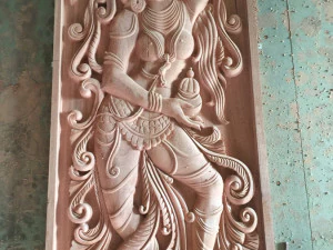 Lord vishnu as mohini with amrit kalash cnc carving 3D Print Model