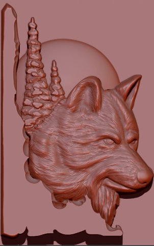 wolf 3d stl reliefs for cnc machines Model Cetak 3D .c4d .max .obj .3ds .fbx .stl .blend 