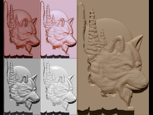 wolf 3d stl reliefs for cnc machines Model Cetak 3D