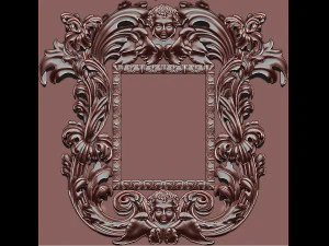 specchio con cornice classica intagliata Modello di stampa 3D