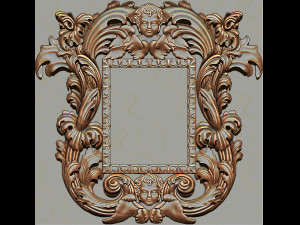 mirror classical carved frame 3D Print Model