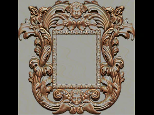 specchio con cornice classica intagliata Modello di stampa 3D