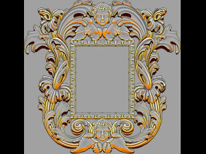 specchio con cornice classica intagliata Modello di stampa 3D