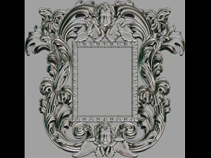 specchio con cornice classica intagliata Modello di stampa 3D