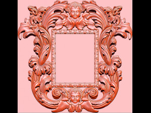 mirror classical carved frame 3D Print Model