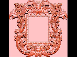 specchio con cornice classica intagliata Modello di stampa 3D