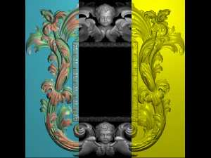 specchio con cornice classica intagliata Modello di stampa 3D