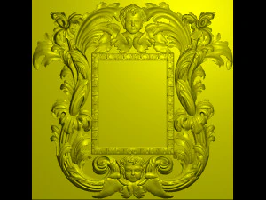 specchio con cornice classica intagliata Modello di stampa 3D