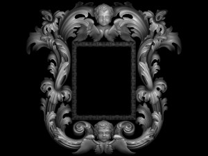 mirror classical carved frame 3D Print Model