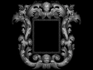 specchio con cornice classica intagliata Modello di stampa 3D
