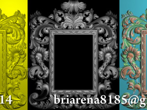 mirror classical carved frame - set 2 3D Print Model