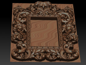 mirror classical carved frame - set 2 3D Print Model