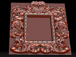 mirror classical carved frame - set 2 3D Print Model